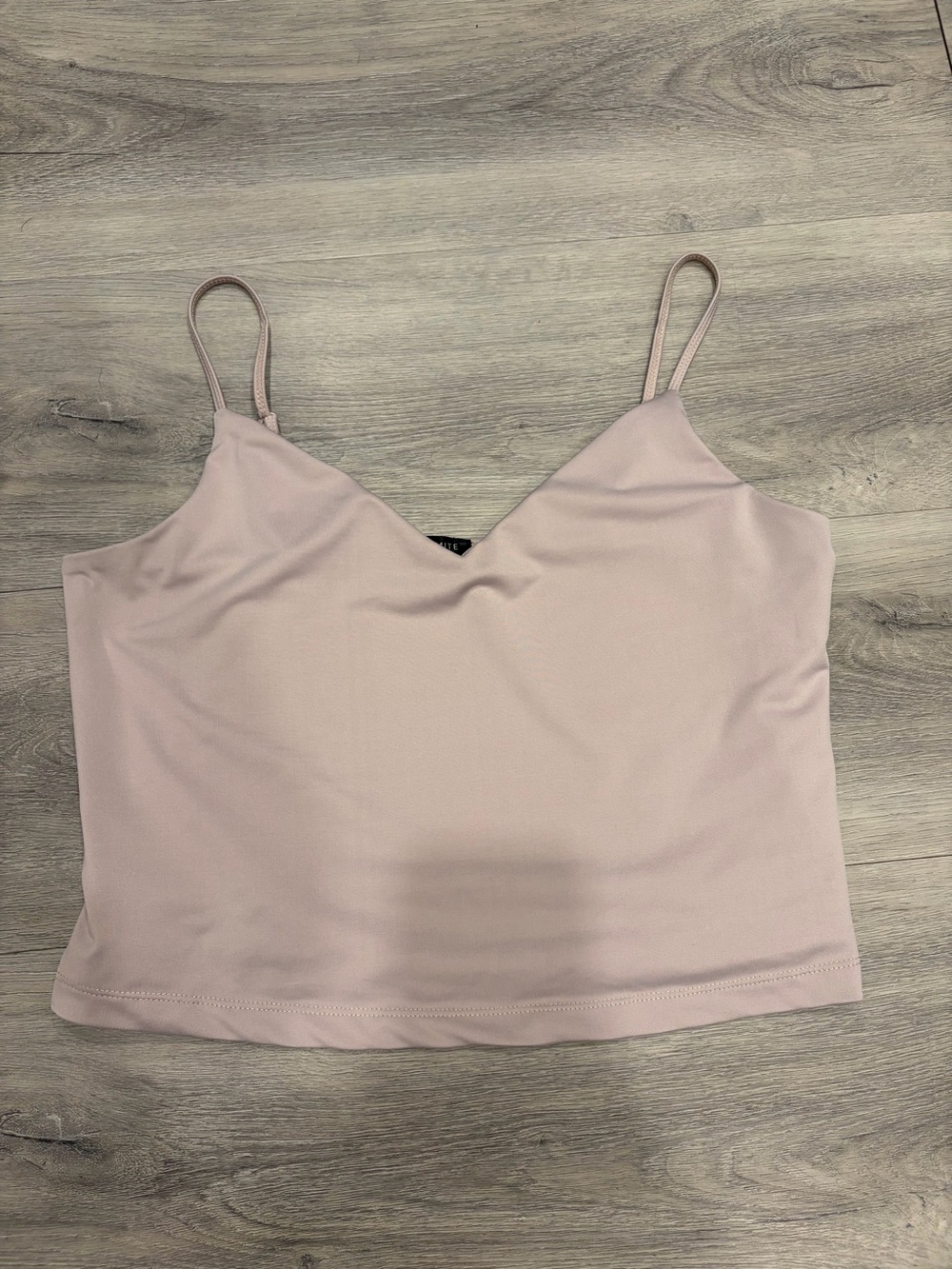 Dynamite Light Blush silver V-Neck Spaghetti Strap Crop Top